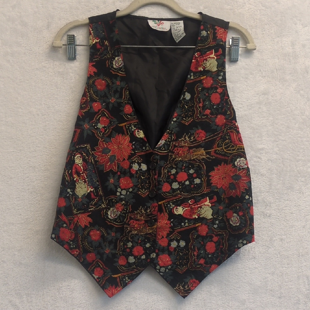 Nut Cracker Vintage Holiday Christmas Santa Vest Size M‎